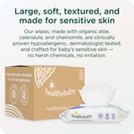 HealthyBaby Our Wet Wipes | EWG Verified Safe | 100% Water & Plant Based | Unscented & Safe for Sensitive Skin | Fragrance Free and Totally Chlorine Free (8 packs, 512 wipes)