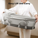 SUNVENO Portable Hand Held Bassinet for Baby with Canopy, Foldable Hand-Held Travel Cradle, 6 Carry Handles, Breathable Mesh, Water-Resistant Bottom, Indoor & Outdoor Baby Travel Bed