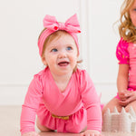 RuffleButts Baby Girls UPF50+ Princess Long Sleeve Bow Skirted One Piece Swimsuit