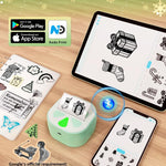 Mini Sticker Printer, D20 Portable Bluetooth Inkless Thermal Sticker Maker Machine with 3 Rolls Paper, Pocket Print Pods Label Maker for iphone, Impresora Portátil for Study Note, DIY, Kids Gift