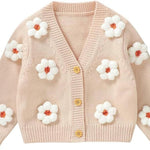 Neiwech Baby Girl Cardigan Sweater Toddler Knit V-Neck Button Long Sleeve Outwear Fall Winter Clothes