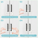 Baby Proofing Cabinets, Sliding Cabinet Locks for Babies, Adjustable U Shaped Baby Safety Locks, Childproof Cabinet Latch for Kitchen, Bathroom, Drawer, Cupboard Doors Knobs & Handles (6 Pack White)