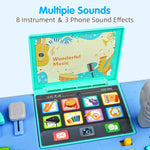 Baby DJ Table for Toddlers 1-3, Baby Musical Piano Toys 6-9-12-18 Months Toddler Activity Learning DJ Mixing Table with Music & Light Educational Toys for 1 Year Old Boy Girl Christmas Birthday Gifts