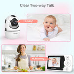 VTimes Baby Monitor with Camera and Audio - 2.4'' LCD Screen, Video Baby Monitor No WiFi Night Vision VOX Mode Pan-Tilt-Zoom Temperature Display Two-Way Audio Lullabies Feeding Alarm - 1000ft Range