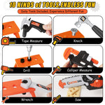 Kids Tool Set Toys, 48 Pcs Toddler Tool Set with Portable Tool Box, Electronic Toy Drill & Electric Chainsaw, Construction Tools Gifts for Boys Aged 3 4 5 6 7, Christmas Birthday Gifts for Toddlers