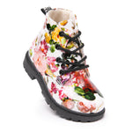 Daclay Kid's Toddler Girl Boots Waterproof Velvet Dress Boots White Little Girl Boy High Top Combat Boots 5 Toddler