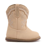 BMCiTYBM Baby Girl Boy Cowgirl Cowboy Western Boots Beige Size 4 Toddler