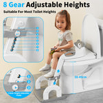 KYYOKE Potty Training Toilet, Adjustable Toddler Toilet Seat and Step for Kids, 2 in 1 Toilet Steps for Toddlers,Non Slip & Space Efficient & Splash Guard