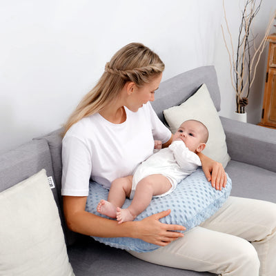Aullar Pillowcase for Nursing Pillow and Positioner for Breastfeeding and Bottle Feeding, Propping Baby, Tummy Time, Baby Sitting Support, Awake-Time Support, Pillow Cover Only (Blue)