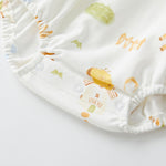 pureborn Baby Girls Bodysuit Peter Pan Collar Bubble Romper Long Sleeve Cotton One-Piece Outfit Windmill Farm 0-3 Months