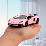 TGRCM-CZ 1/36 Scale Lamborghini Aventador LP700-4 Casting Model Car, Zinc Alloy Pull Back Vehicles Toy Car for Toddlers Kids Boys Girls Gift (Pink)