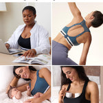 Momcozy Nursing Bras for Breastfeeding, FB011 Low-Impact Nursing Sports Bra Support Maternity Pregnancy Padded Wireless Bralette Black