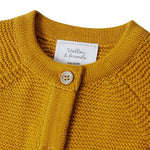 Stellou & friends 100% Cotton Newborn, Baby and Toddler Cardigan Sweater (Mustard, 9-12 Months)