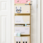 3 Sprouts Over The Door Baby Organizer - Essential Newborn Nursery Storage, Toy Organizer for Room and Closet - Bedroom Storage - Hooks Included, Llama