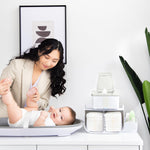 Ubbi Tabletop Diaper Caddy, Diaper Storage, Caddy Organizer, Stores Baby Diapers, Wipes & Baby Accessories, White