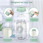 IVARONAL 4 Pack 10oz Wide-mouth Breastmilk Storage Bottle for Momcozy 22oz Portable Breast Milk Cooler, Pumping Storage Containers Compatible with Spectra S1/S2/9 Plus/SG/Motif Luna (4PC/Green Lids)