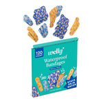 Welly Bandage Ocean Friends Refill Pack | Splashflex Adhesive Flexible Waterproof Bandages | Assorted Shapes and Patterns for Minor Cuts, Scrapes, and Wounds - 120 Count
