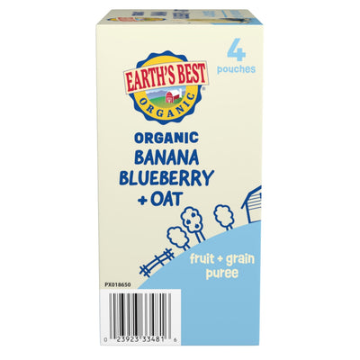 Earth's Best Organic Banana Blueberry Oat Pouch, 3.5 oz (Pack of 4)