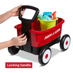 Radio Flyer My 1st Wagon 2-in-1 Walker & Pull Wagon with Beach and Garden Tools for Toddlers Ages 1-4, Red Amazon Exclusive