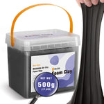 SELEAD Foam Clay Black 500g - Moldable Air Dry Ultra-Light Modeling Clays for Adult Cosplay, Sculpting, Arts & Crafts - with 80g Colored Clay