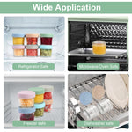 Eascrozn 6 Pack Glass Baby Food Storage Containers, 4 oz Glass Jars with Lids, Small Baby Food Jars, BPA Free Baby Snack Containers, Microwave, Dishwasher and Freezer Safe