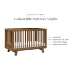 Babyletto Hudson 3-in-1 Convertible Crib with Toddler Bed Conversion Kit in Natural Walnut, Greenguard Gold Certified