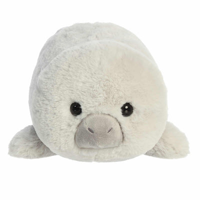 Aurora® Adorable Spudsters™ Mumbles Manatee™ Stuffed Animal - Round Shape Makes for Comforting Cuddles - Perfect for Kids All Ages and Animal Loving Adults - Gray 11.5 Inches