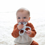 Dr. Brown's Flexees Teether, Blue Bunny, Soft 100% Silicone Baby Teether, BPA Free, 3m+, 1 Pack