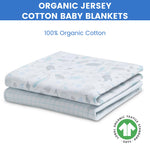 Delta Children 100% Organic Jersey Cotton Baby Receiving Blankets for Girls and Boys – 30x40 Inches - GOTS Certified (Pack of 2), Sea Life