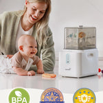 Grownsy 3 Layers Large Capacity Bottle Sterilizer and Dryer, 45% Faster Electric Steam Sterilization, Universal Bottle Sterilizer for Baby Bottles, Breast Pump Parts, Glass & Plastic, Compact Design