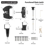 Key Lockable 2 Way Gate Latch with Spring Loaded Pull Cable and Key,2 Sided Gate Fence Lock for Outdoor Gates,Locking Gate Door Lock Fence Latch Gate Hardware for Metal,Wood,Vinyl Fence,Black Finish