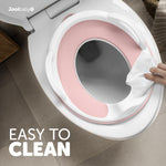 Jool Baby Potty Training Seat for Boys and Girls With Handles, Fits Round & Oval Toilets, Non-Slip with Splash Guard, Includes Free Storage Hook (Pink)