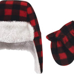 Hudson Baby Unisex-Baby Fleece Trapper Hat and Mitten Set