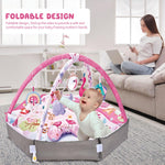 morabloomy 7-in-1 Large Activity Mat for Babies 0-6 Months Tummy Time Mat Play Mat, 5 Tummy TimeToys, 18 Ocean Toys, and 1 Tummy Time Pillow, Baby Activity Mat Easy to Install & Clean, Baby Gift