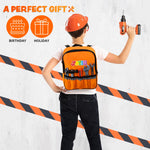 JOYIN 32PCS Kids Tool Set, Toddler Tool Toys with Construction Backpack Costume & Electronic Toy Drill for Boy Girl, Birthday Gift for Toddler Boys Age 3 4 5 6