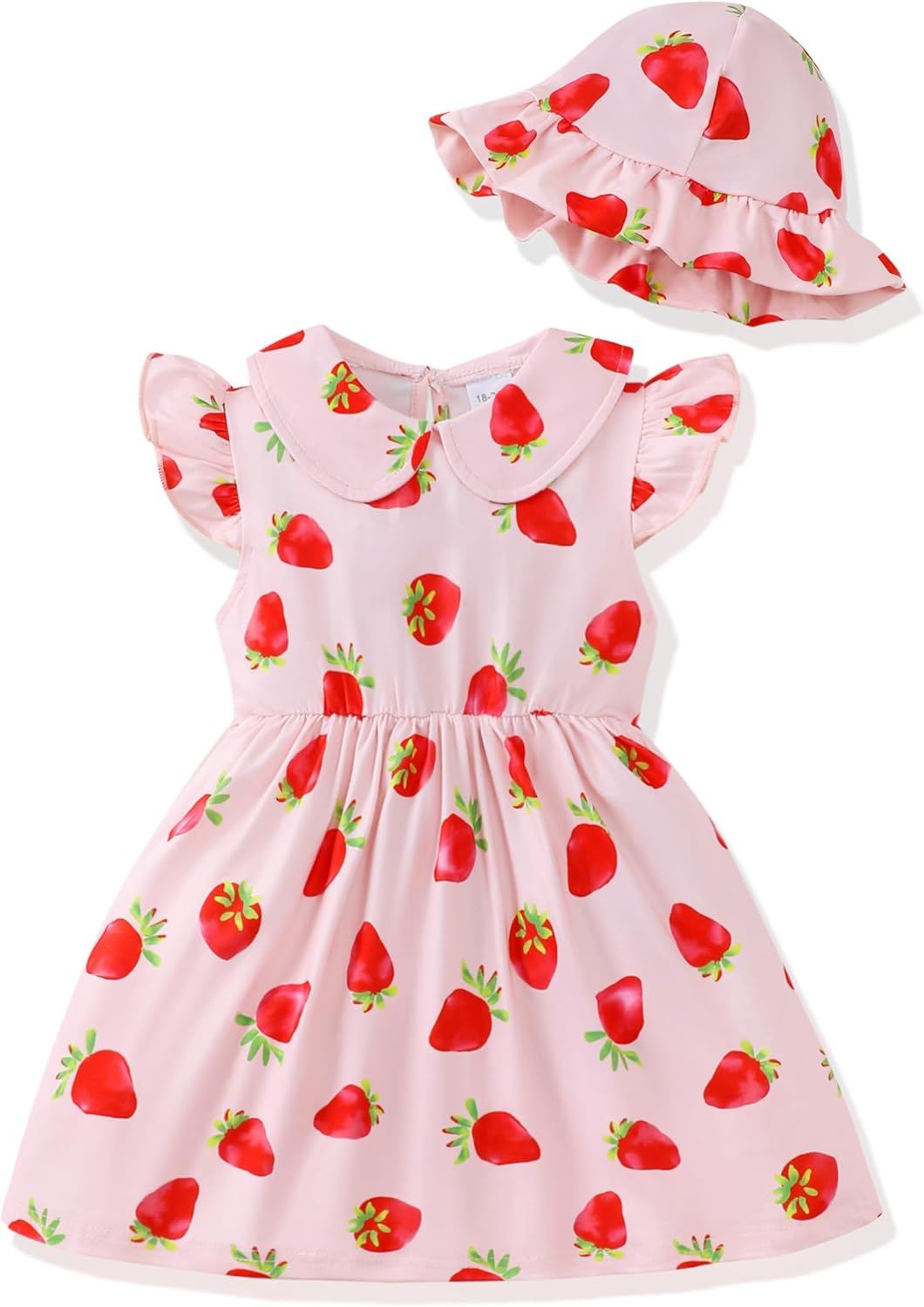 Renotemy Infant Baby Girl Dresses Toddler Girl Clothes Summer Cotton Linen Boho Smocked Sundress Gift for Girls with Hat