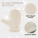 RAOEXI Toddler Infant Winter Mittens Lined with Fleece Easy-on Baby Boy Girls Warm Gloves Outdoor (A-beige,M (1-2 Years))