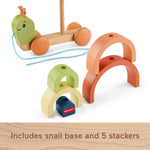 Fisher-Price Wood Toddler Toy Pull-Along Stacking Snail, Tiny Garden 6-Piece Wooden Activity for Motor Skill Development Kids Ages 18+ Months (Amazon Exclusive)