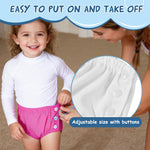 2PCS Reusable Swim Diapers - Toddler Baby Swim Diaper Washable Snap Pool Swimming Diaper Soft and Silky Waterproof Diapers for Swimming Lessons Boys and Girls