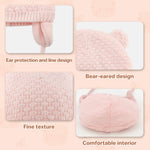 Duoyeree Baby Winter Hat Earflap Cotton Lining Knit Beanie Cap for Toddler Girl Boy (0-6 month, Pink)
