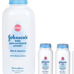 Johnson's Pure Cornstarch Baby Powder 15 Oz + Johnson's Pure Corstarch Travel Size 1.5 Oz, 2 pk