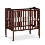 Dream On Me 2-in-1 Lightweight Quick Fold Portable Compact Mini Baby Crib in Espresso, GreenGuard Gold & JPMA, Patented Flat-Folding, Converts to Playpen in Seconds, Locking Wheels, 1″ Mattress Pad