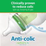 Dr. Brown's Natural Flow Anti-Colic Options+ Wide-Neck Glass Baby Bottles 9 oz/270 mL, with Level 1 Slow Flow Nipple, 3 Pack, 0m+