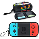 JIRAIKEI Gamer Pencil Case for Boys, Large Boys Pencil Pouch for Kids Teens School, Big Capacity Pen Box Pen Bag Organizer with 2 Compartments & Zipper