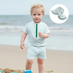 Baby Toddler Boys Swimsuit Infant Girl Swimsuits 6 12 18 24M 2T 3T 4T Bathing Suit Swimwear 3Pcs Set Rash Guard Hat (Green, 3-6 Months)
