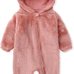 Newborn Baby Snowsuit Fleece Lined Onesie Outfits Warm Hooded Romper for Infant