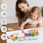 KDSFT Alphabet Number Stamps for Kids, Wooden ABC Spelling Letter Stampers Set with Flashcard Mathematics Learning Number Stampers Arts & Crafts Supplies, Montessori Toy Gifts for 3 4 5 Year Old