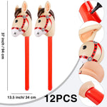 12 PCS 37 Inch Inflatable Stick Horse Premium PVC Horse Head Stick for Western Parties, Cowboy Decorations, and Themed Events