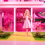 Barbie The Movie Doll, Margot Robbie as, Collectible Doll Wearing Pink & White Gingham Dress with Daisy Chain Necklace
