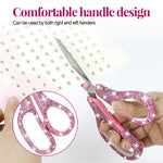 Koqye 7.8-Inch Pink Rhinestone Scissors - Stainless Steel Cute Scissors for Office, Crafting & Home - Decorative Bling Handle Paper Cutting Tool (Pink - 1 Pack)